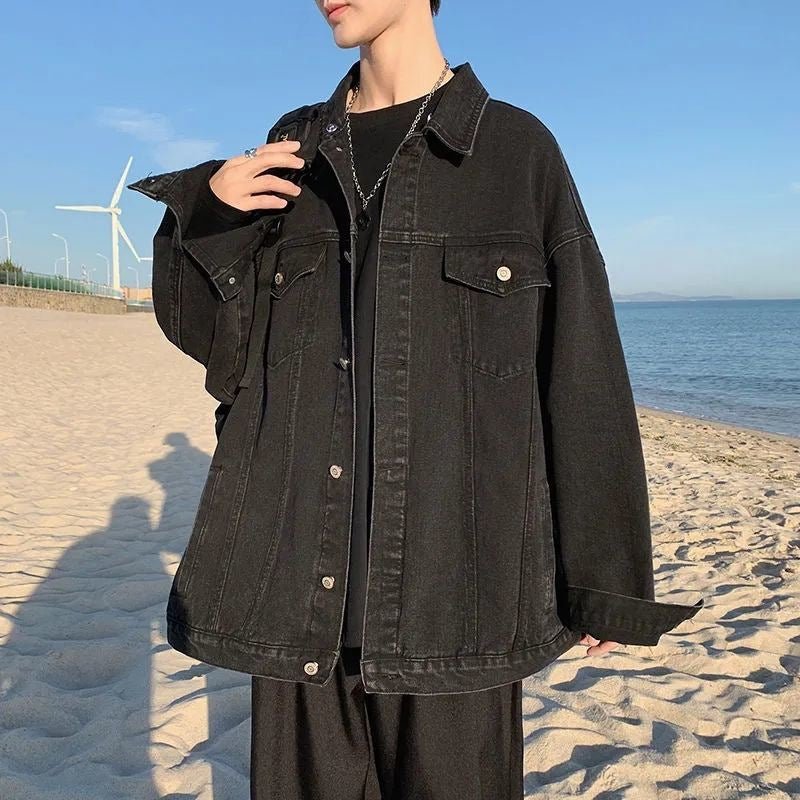 Men's Denim Jacket for Spring and Autumn in the Latest Ins Trend, Boyfriend Style, American Retro and Wild Casual Men's Fashion Outerwear