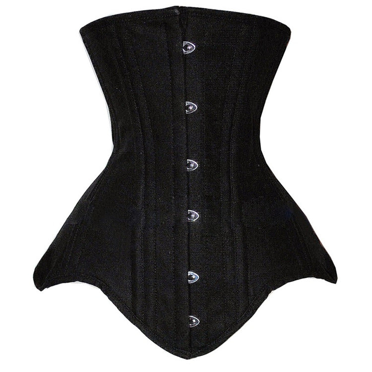 European and American Style Girls' Double Steel Black Corset for Body Sculpting