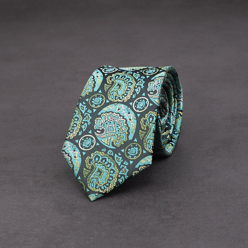 Adult Men's 7cm Paisley Pattern Silk-Polyester Formal Necktie