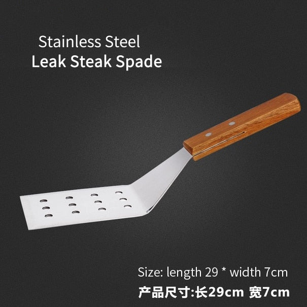 Leeseph Stainless Steel Dough Cutter, Steak Shovel & Pizza Salad Scraper - Kitchen Baking Tools