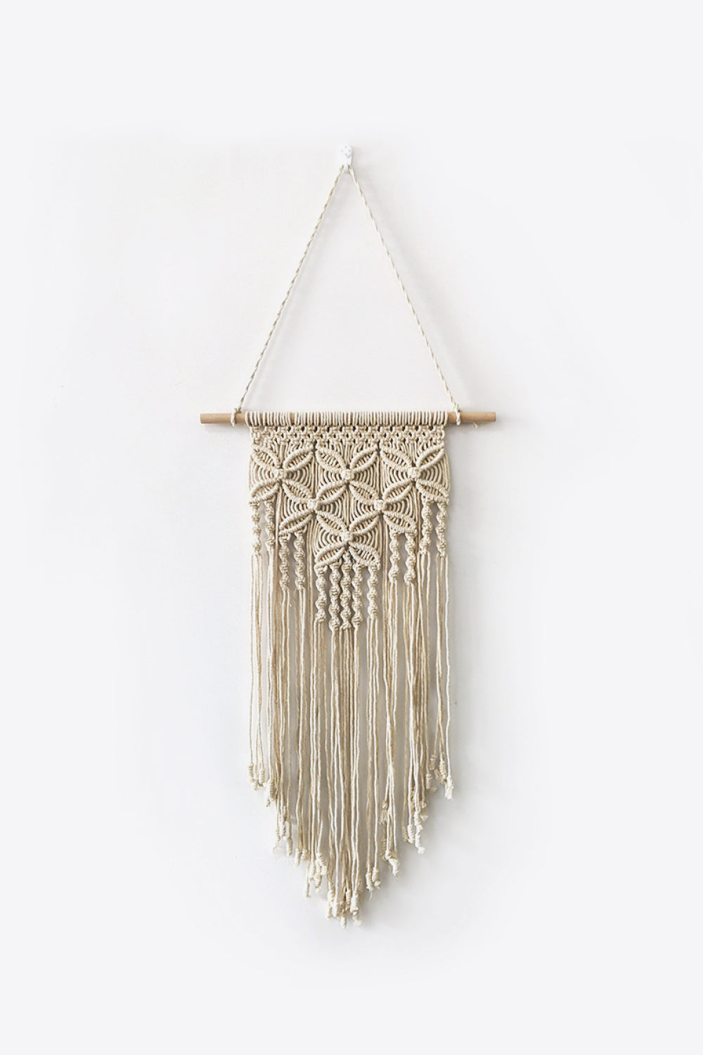 Fully Handmade Macrame Cotton Wall Hanging Decor with Sticks