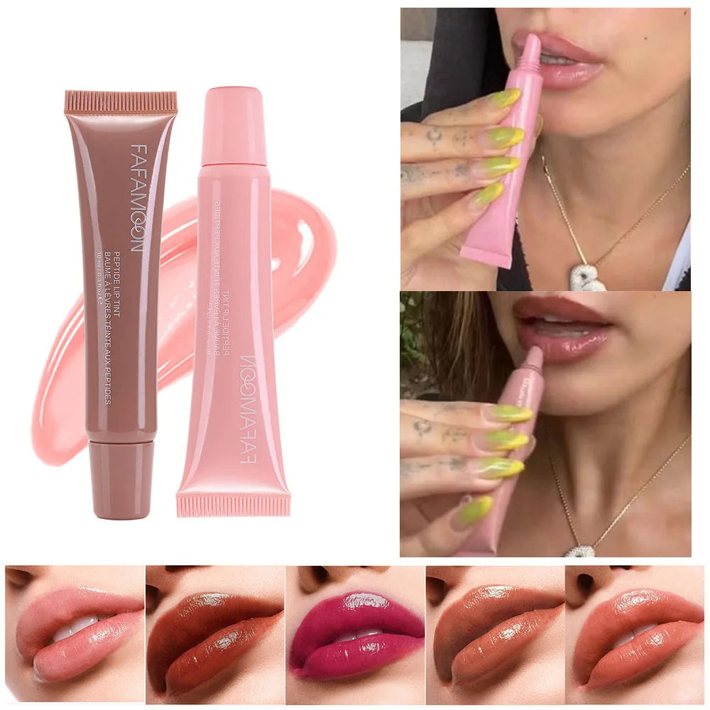 Waterproof and Long - Lasting Glossy Lip Glaze: Korean - Style Liquid Lipstick with a Mirror - like Finish in Tea Red, Ideal for Doodle Lip Makeup