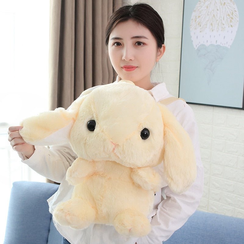 Adorable Furry Bunny-Shaped Backpack for Children's School Use