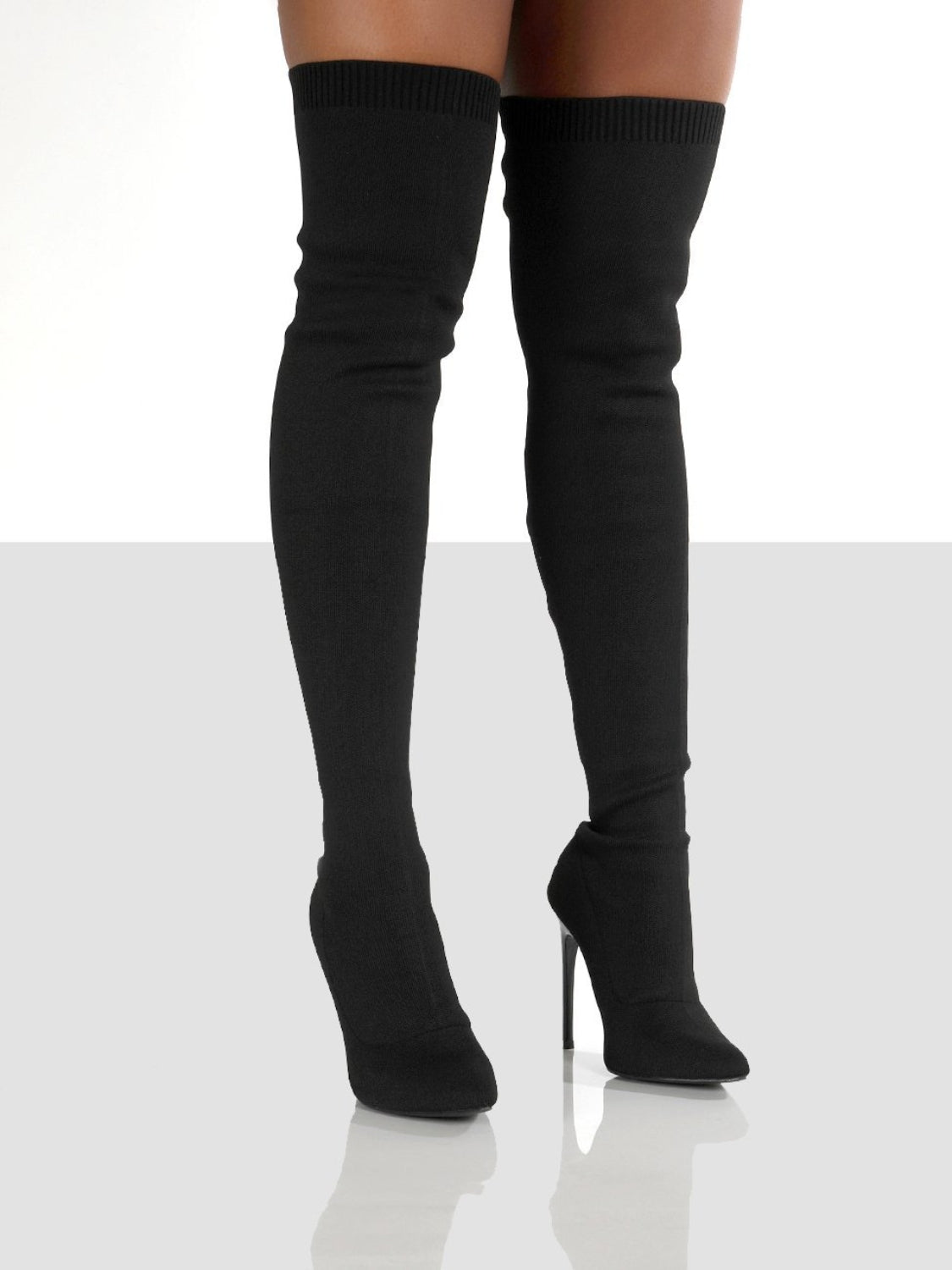 High Heel Pointed Toe Over - Knee Stiletto TPR Boots