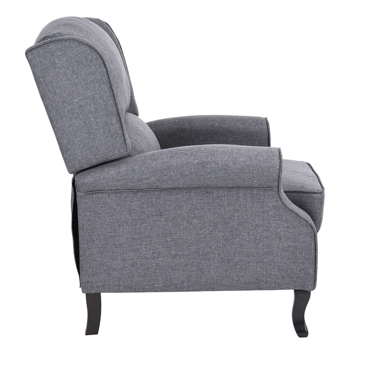 Grey Fabric Wingback Recliner for Small Living Spaces, Ideal for Adults' Relaxing