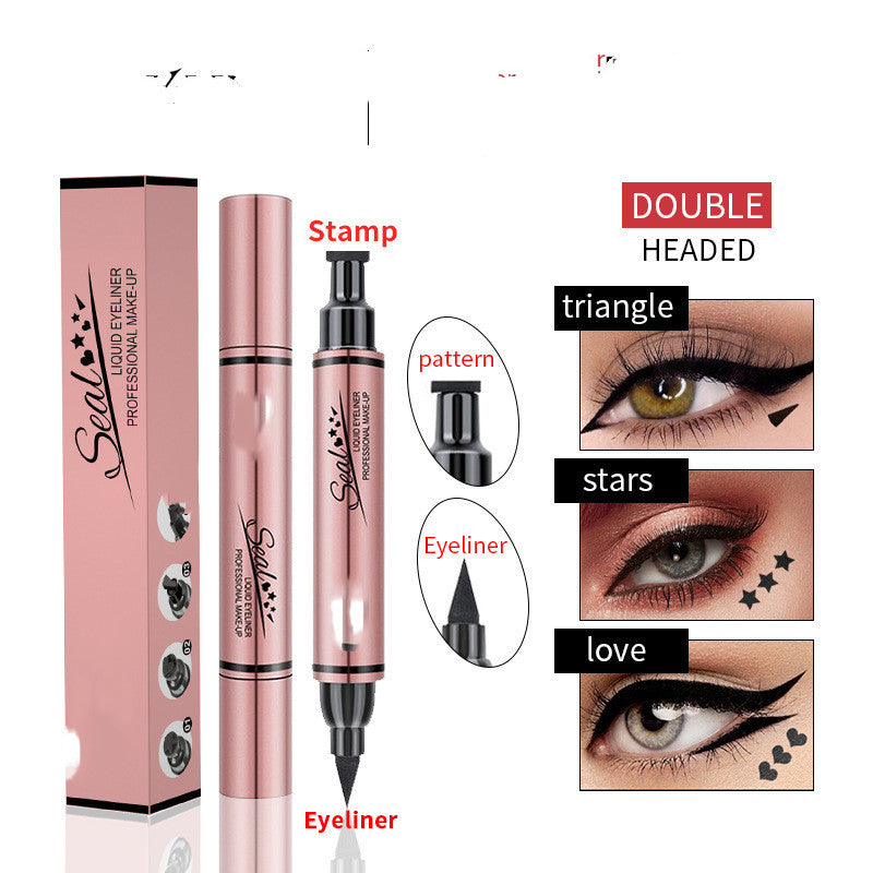 Double-ended Waterproof and Oil-resistant Liquid Eyeliner with Anti-smudge and Non-fading Features