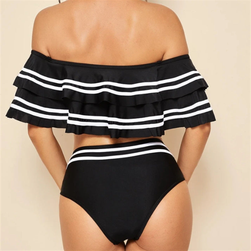 Plus Size High Waist Double Layer Sexy Bikini for Women