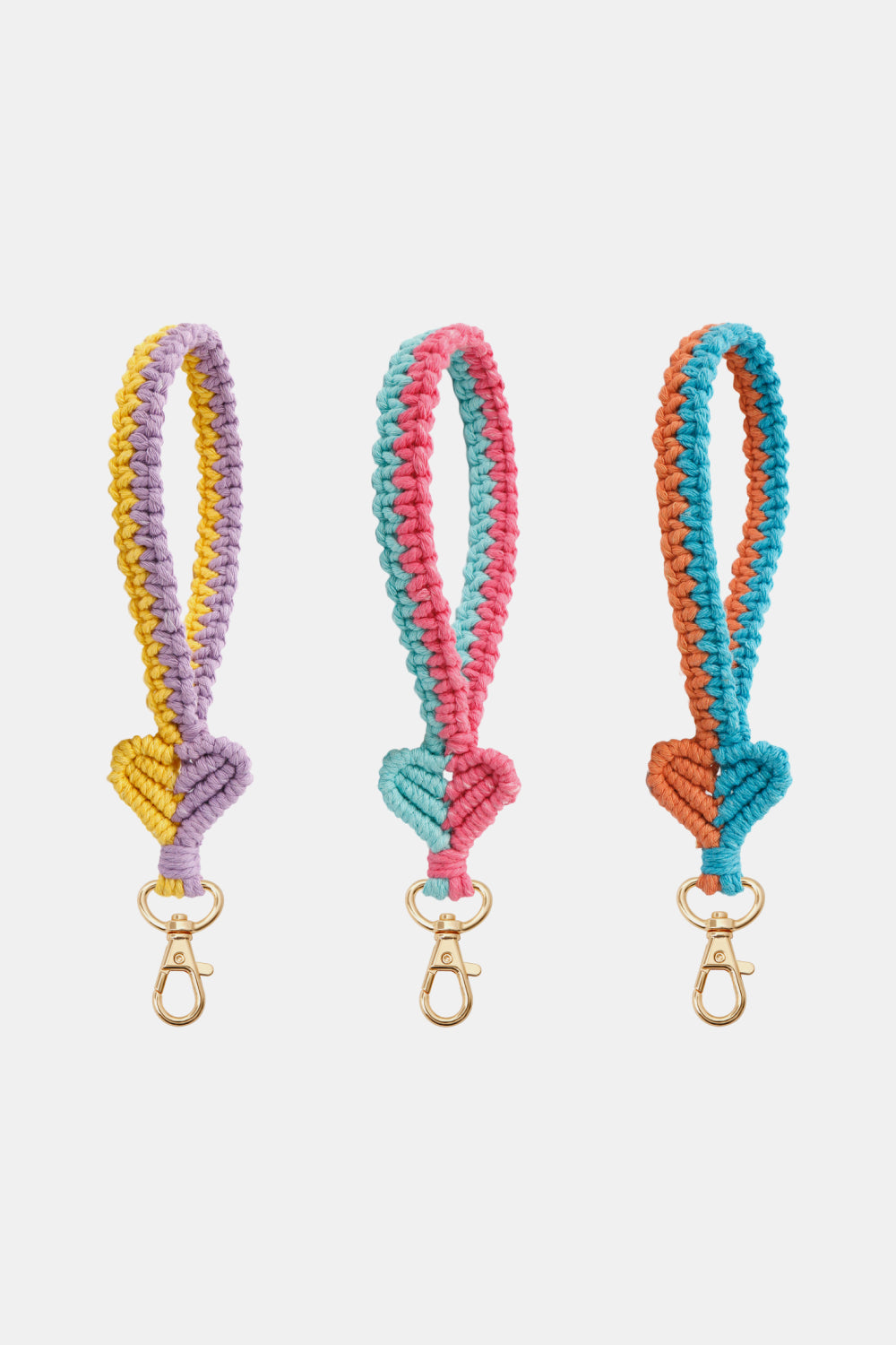 Handmade Heart - Shaped Macrame Keychain with Zinc Alloy and Cotton