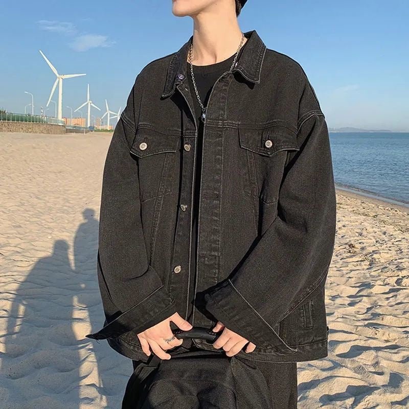 Men's Denim Jacket for Spring and Autumn in the Latest Ins Trend, Boyfriend Style, American Retro and Wild Casual Men's Fashion Outerwear