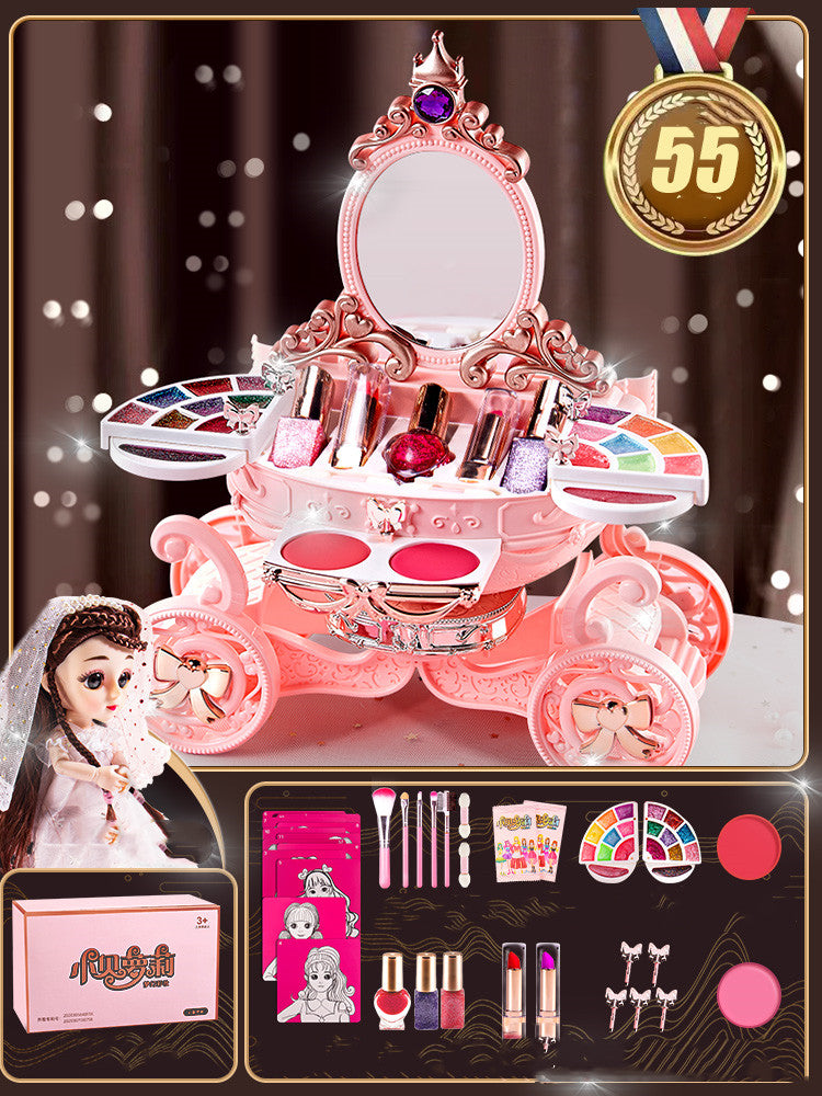 Girls' Toy Makeup and Nail Polish Set for Young Ladies