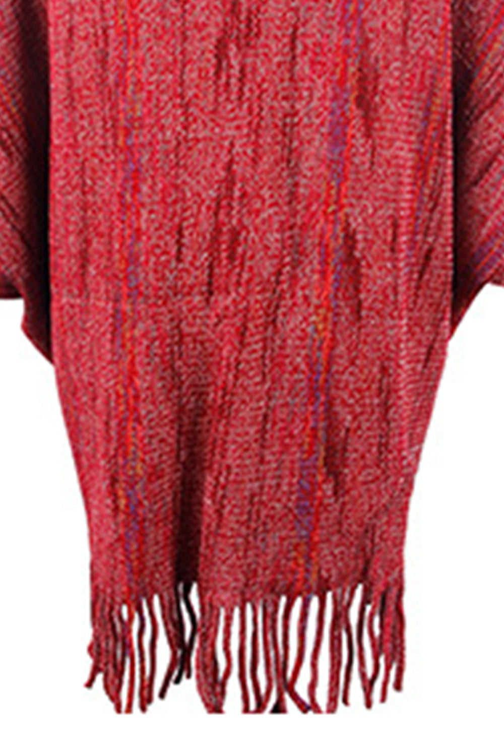 Printed Poncho with Stylish Fringe Detail