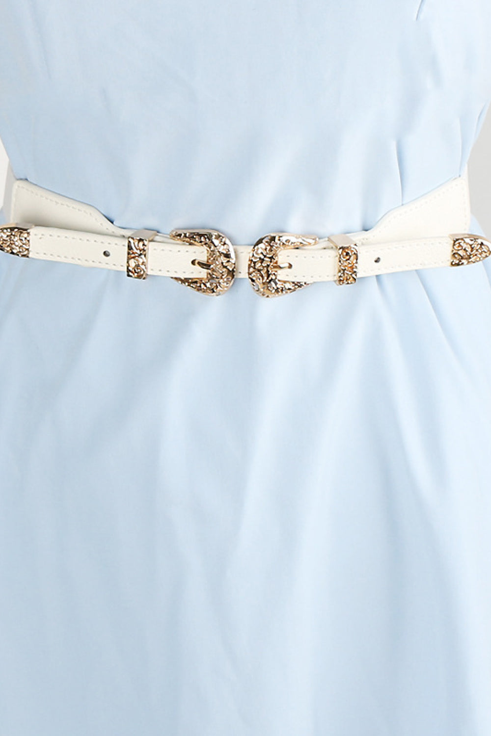 High - Quality Imported Double Buckle PU Leather Fashion Belt