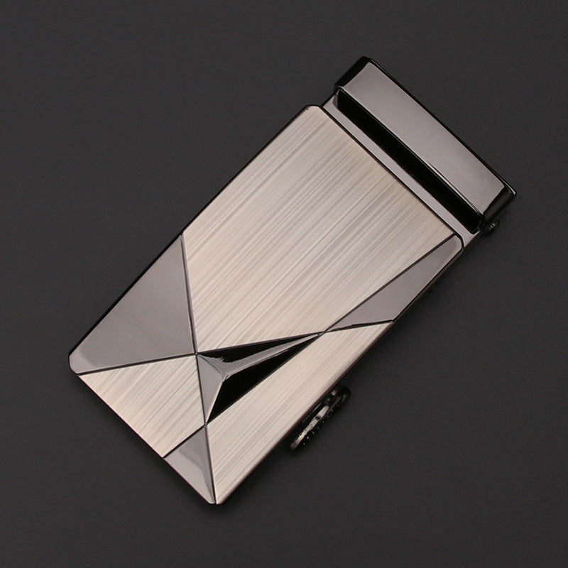 Men's Business Style Automatic Buckle Genuine Leather Belt for All Seasons