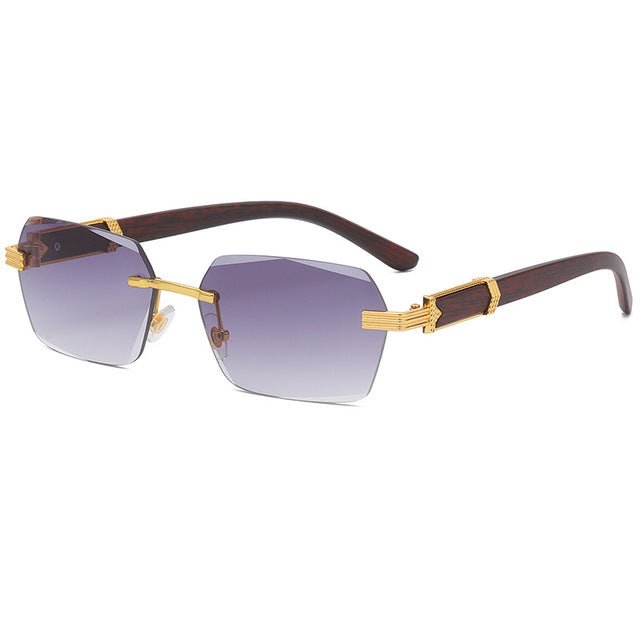 Stylish Frameless Eyeglasses with Exquisite Wood Grain Design