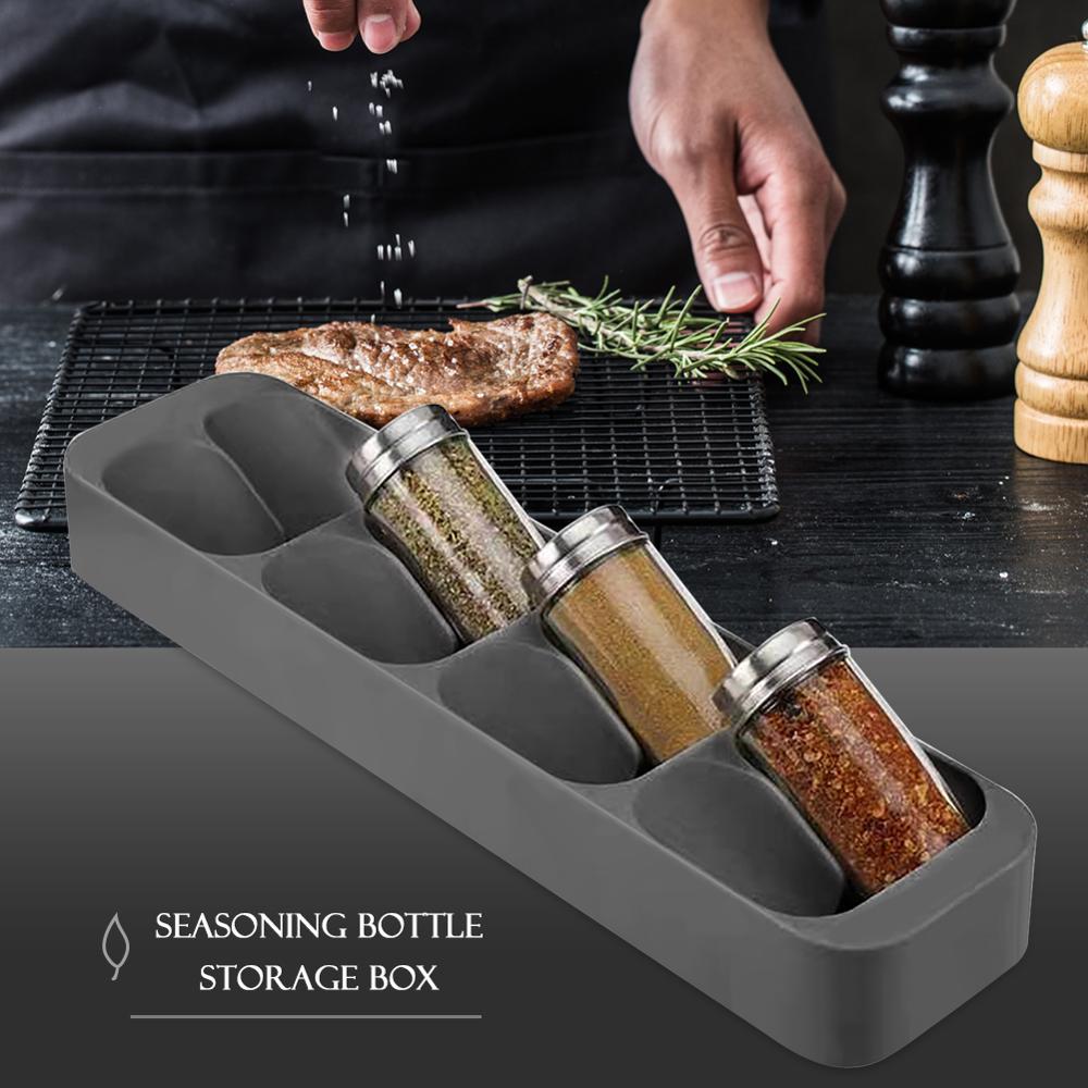 Eight-Slot Condiment Seasoning Bottle Storage Holder - 8 Grid Kitchen Organizer
