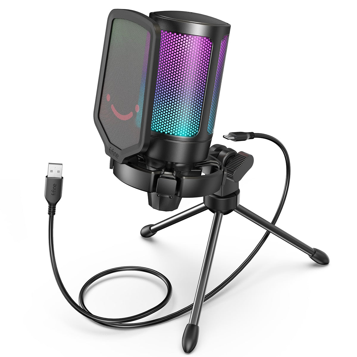 FIFINE A6V Condenser USB Microphone Kit with Pop Filter for Gaming & Streaming on PC/MAC