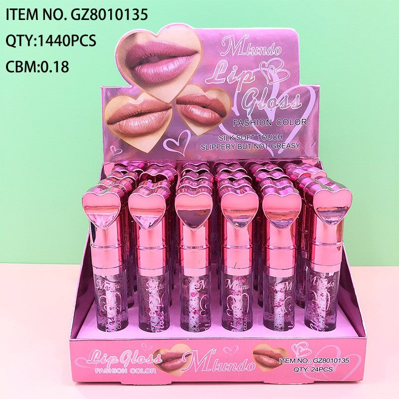 Love-themed Heart-shaped Non-staining Color-changing Lip Lacquer for Moisturizing Effect