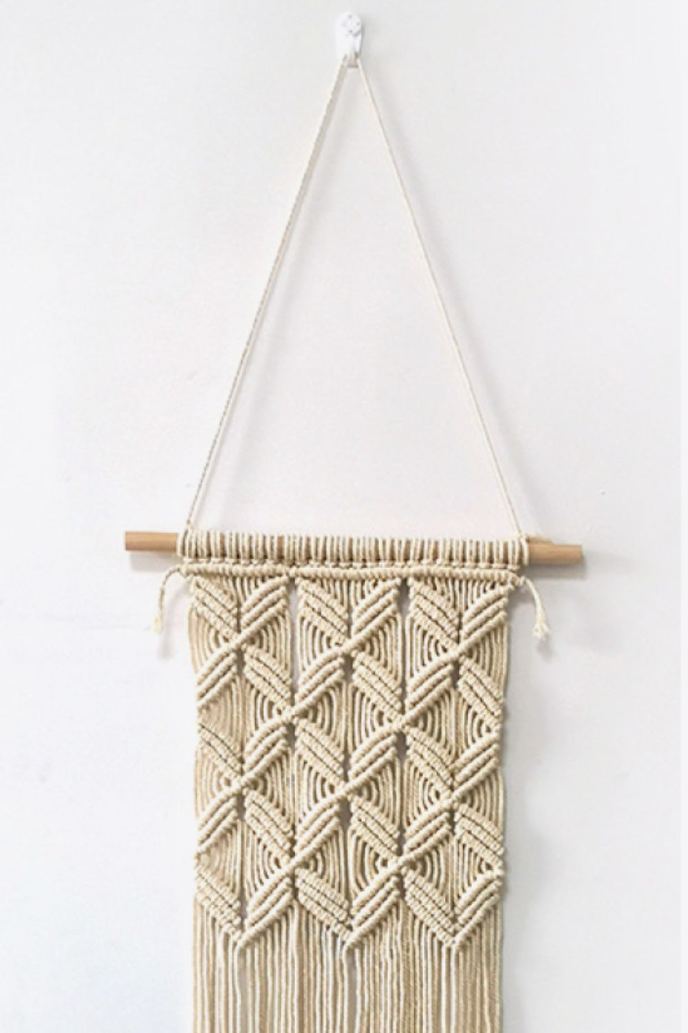 Fully Handmade Cotton Macrame Wall Hanging Decor with Sticks