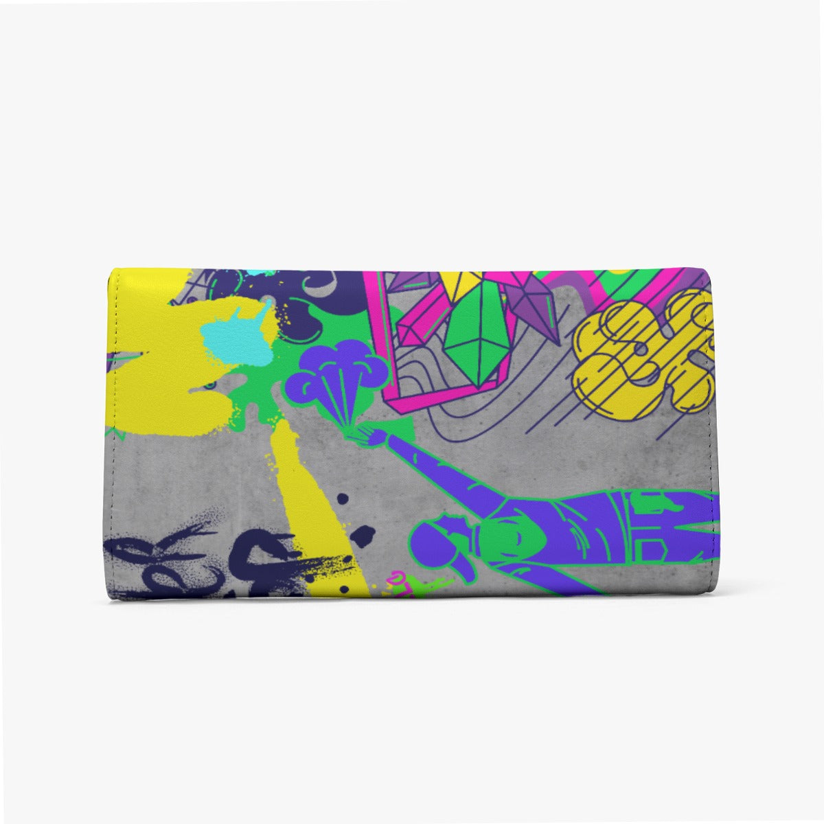 Foldable Graffiti, Paint, and Art-Inspired Spray-Painted Motivational Wallet with 'Don't Give Up' Design (Designed by Dunbi)