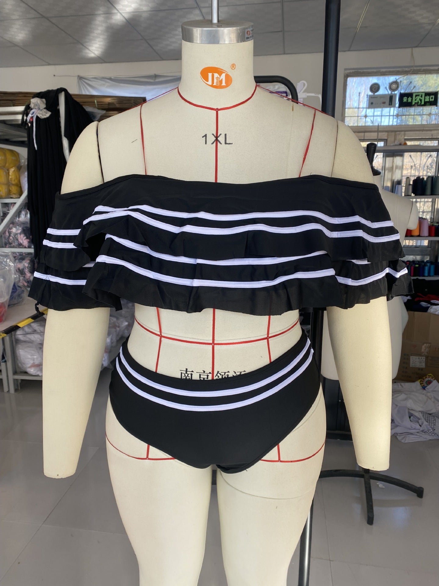 Plus Size High Waist Double Layer Sexy Bikini for Women