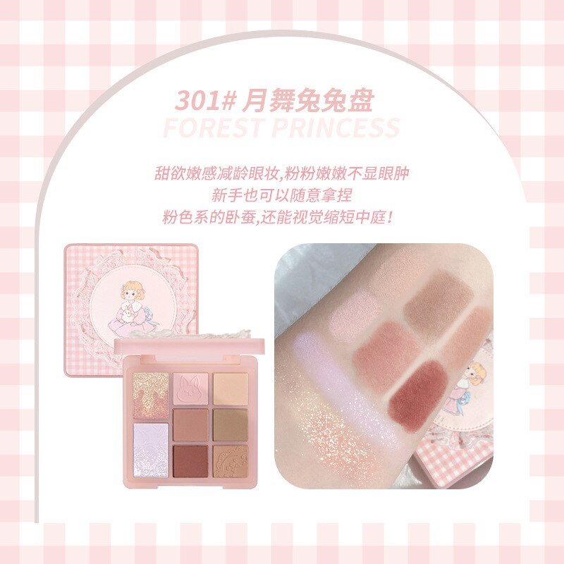 Gogotales Mori Princess 8 - Color Eyeshadow Palette: Shimmer, Matte & Glitter Makeup