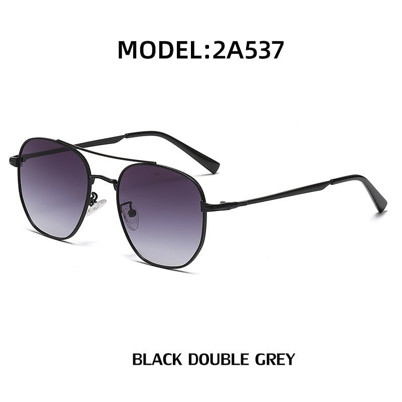 Trendy Retro Men's Double - Beam All - Metal Rim UV - Protecting Sunglasses
