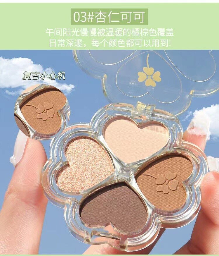 Lucky Clover Beginner-Friendly Eyeshadow Palette with Pearlescent and Matte Finishes for Daily Natural Nude and Long-Lasting Eye Makeup