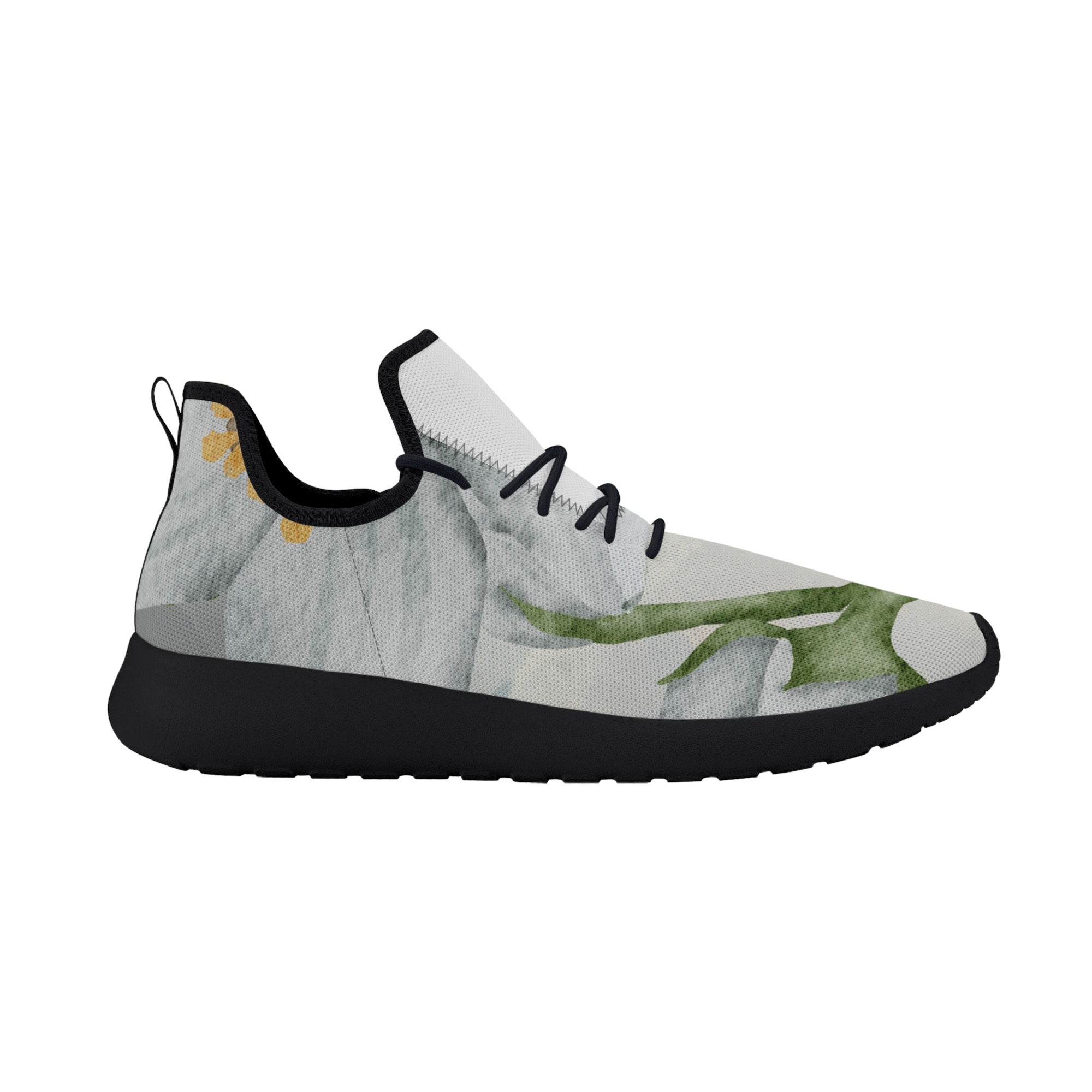 Men's Fashionable New Gray Soft Floral Mesh Knit Athletic Sneakers Designed by Dunbi