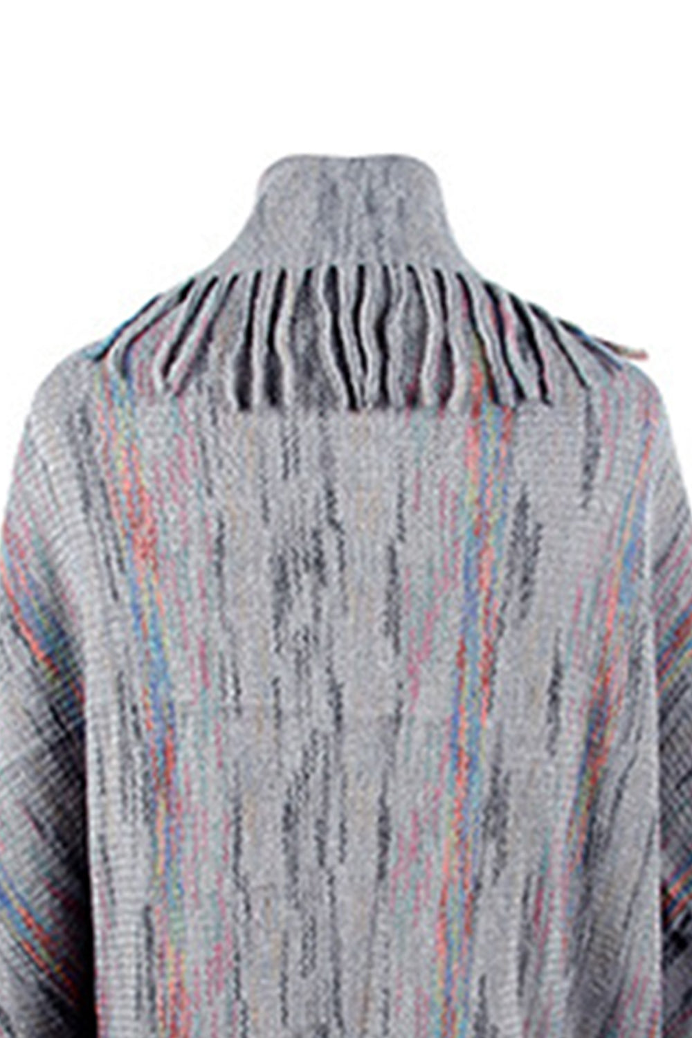 Printed Poncho with Stylish Fringe Detail