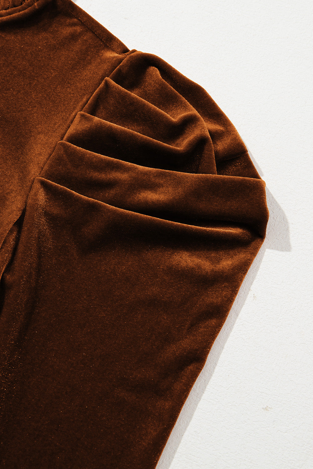 Fashionable Frilled Mock - Neck Puff - Sleeve Women's Blouse