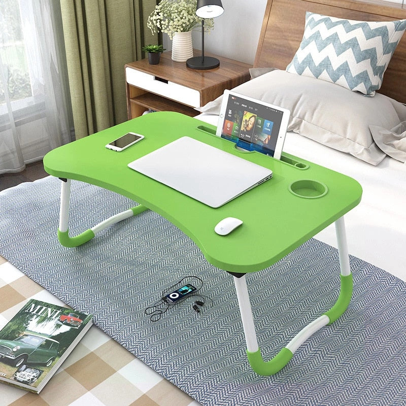 Portable Foldable Wooden Laptop Desk for Bed, Sofa, and Study