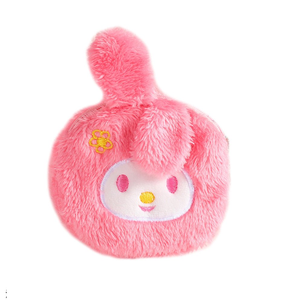 Adorable Cartoon Plush Cat and Bear Coin Bag Pendant for Children