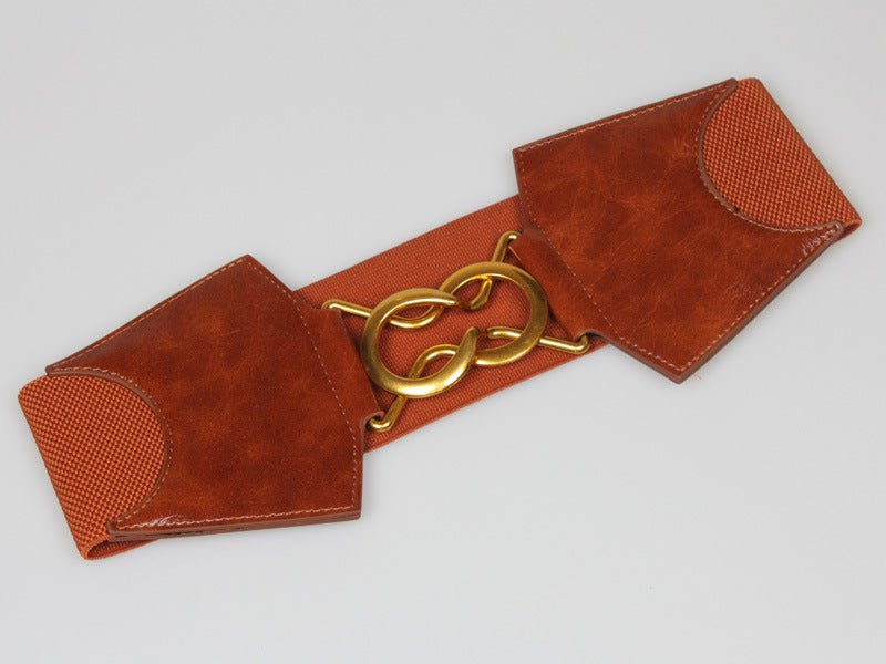 Stylish Female Fashionable Waist Belt Featuring a Horse Shoe-Style Buckle
