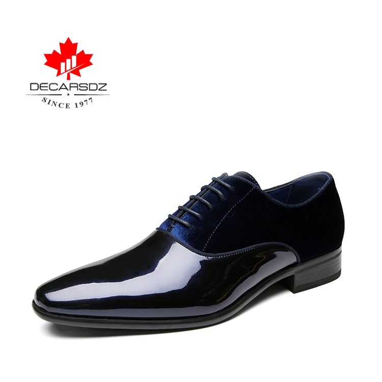Men's Spring/Autumn PU Leather Pointed-Toe Lace-Up Dress Shoes by DECARSDZ
