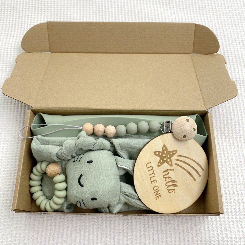 Adorable Solid - Color Cotton Baby Comfort Blanket Set