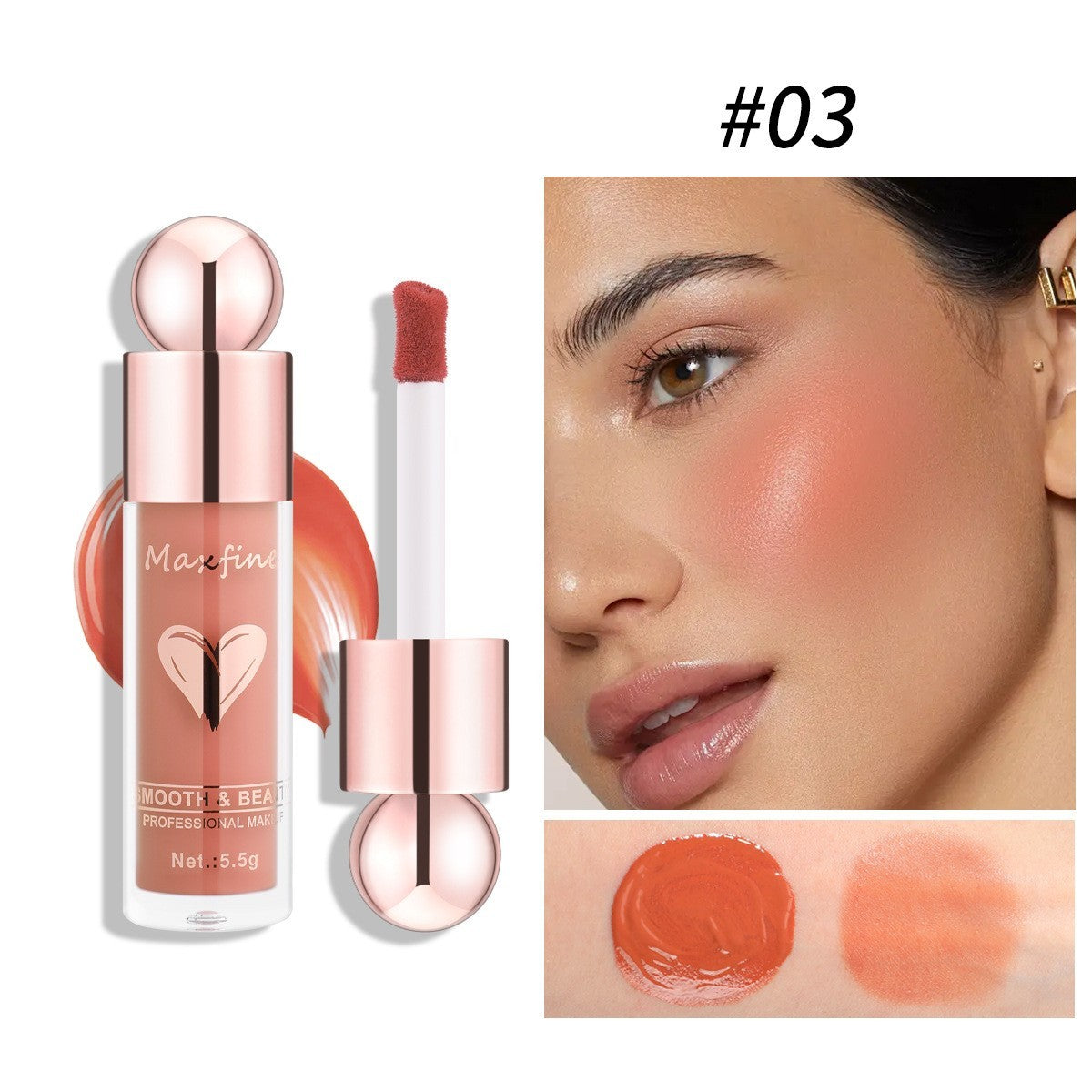 Natural Liquid Makeup Blush with Highlighting Effect