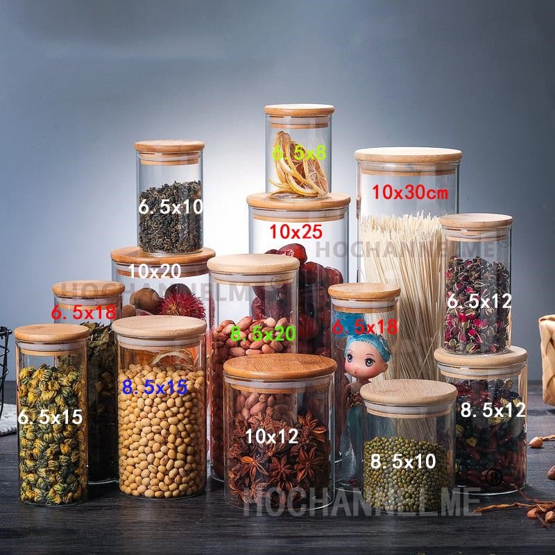 Wholesale Modern Glass Cookie, Candy, Spice, and Condiment Storage Jars with Lids for Kitchen Organization