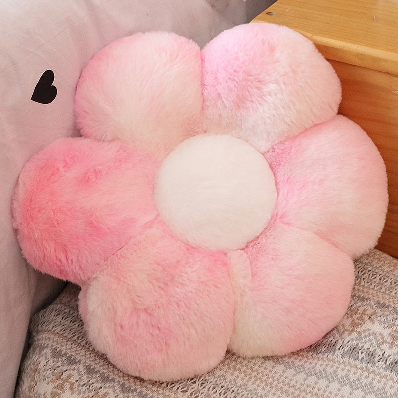 Soft Furry Plush Peach Blossom-Shaped Pillow for Baby Home Decor