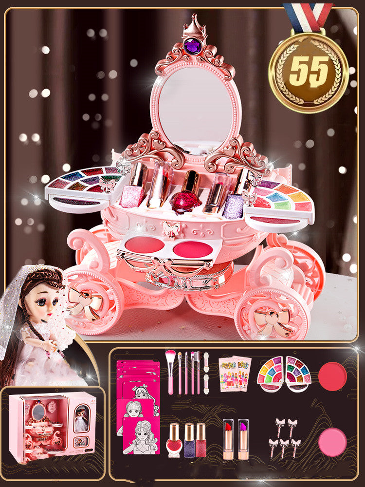 Girls' Toy Makeup and Nail Polish Set for Young Ladies