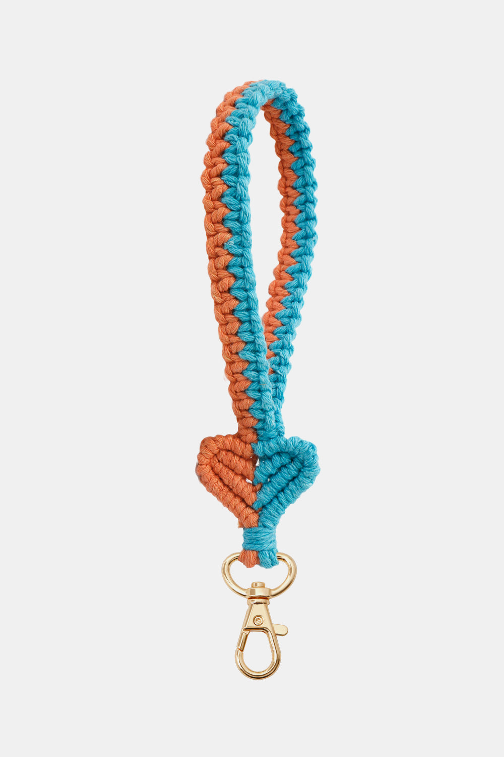 Handmade Heart - Shaped Macrame Keychain with Zinc Alloy and Cotton
