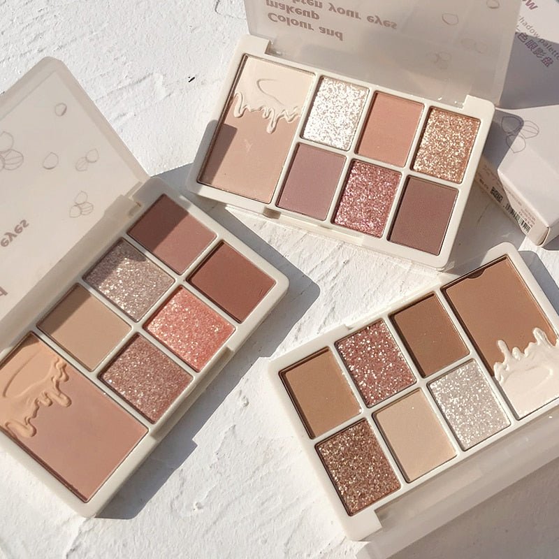 Xixi Glittery 7 - Color Eyeshadow Palette with Matte and Shimmer Finishes for Long - Lasting, Waterproof, and Eye - Brightening Makeup Cosmetics