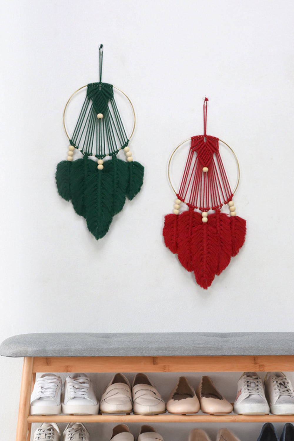 Handmade Feather Cotton Macrame Wall Hanging Decor for Home