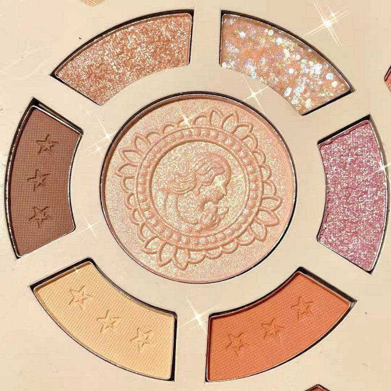 Goddess 11 - Color Glitter and Pearl Waterproof Eyeshadow and Blush Palette for Makeup Enthusiasts