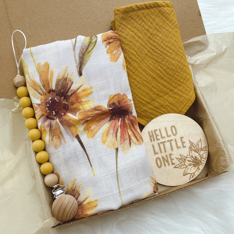 Adorable All - Over Print Multicolor Bohemian Baby Blanket Set