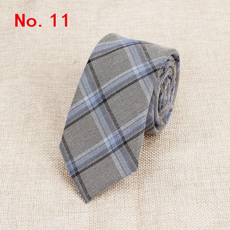 Stylish Men's Colorful Narrow Plaid Neckties Made of Cotton