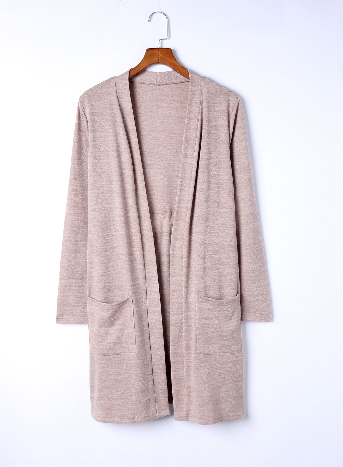 Women's Long Sleeve Open Front Casual Cardigan with Convenient Pockets
