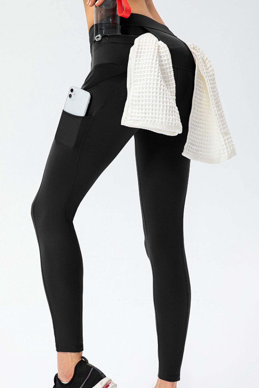 Full-Size High-Waisted Long Sports Pants with Pockets and Slim Fit
