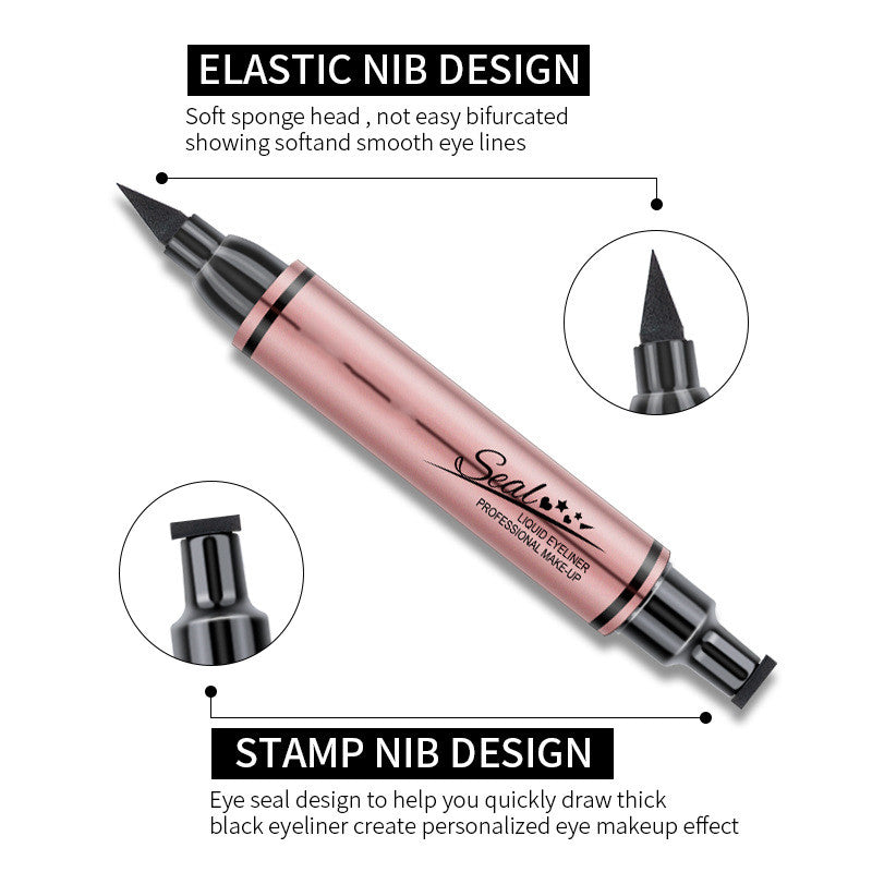 Double-ended Waterproof and Oil-resistant Liquid Eyeliner with Anti-smudge and Non-fading Features