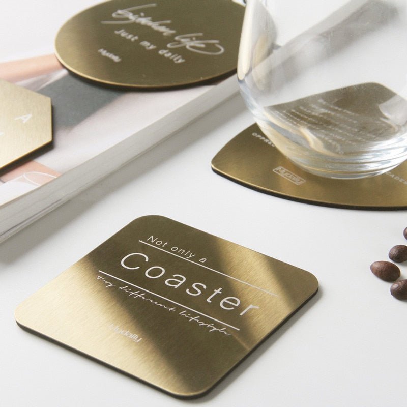 Gold-plated Stainless Steel Insulated Placemats and Cup Coasters for Kitchen Tables, Restaurants, and Bars - Ideal Home Decor Supplies