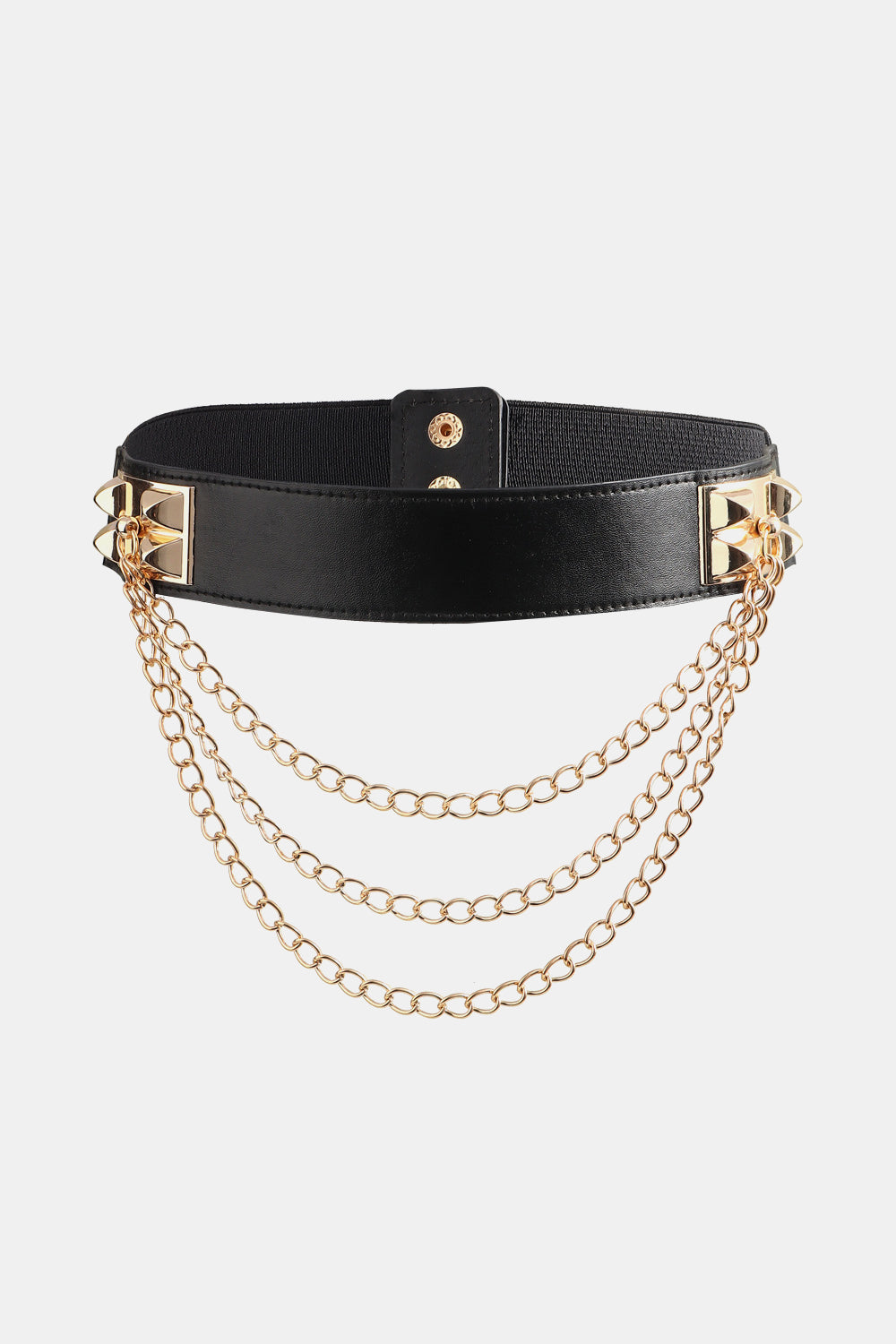 Fashionable Elastic Belt Adorned with Alloy Chain
